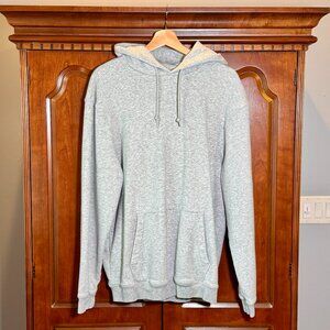 GAP Heather Gray Pullover Hoodie Sweatshirt Fleece Lined Men’s Large